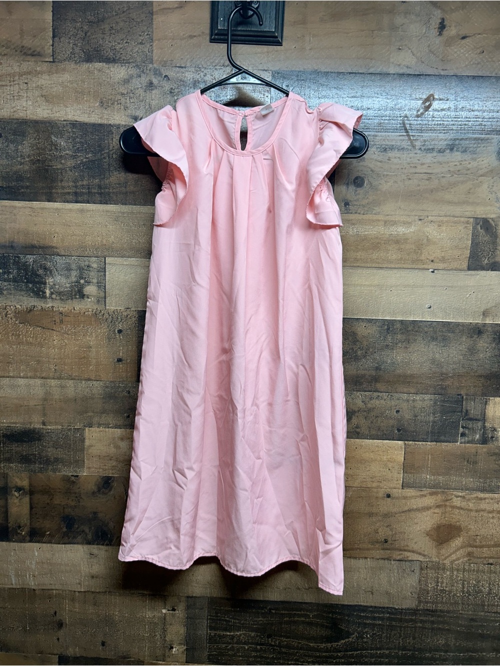 SHEIN Light Pink Flutter Sleeve Casual Dress